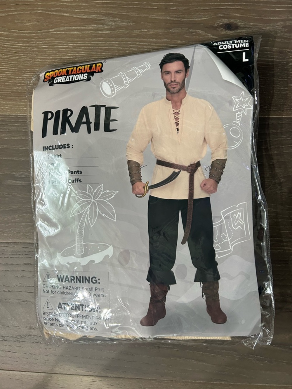 Spooktacular creations Men’s pirate adult costume. NWT large(39)